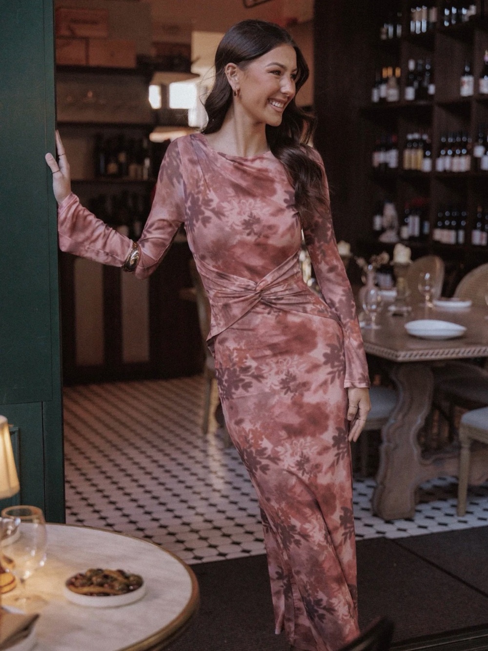 Petal & Pup Nash Long Sleeve Midi Mesh Dress